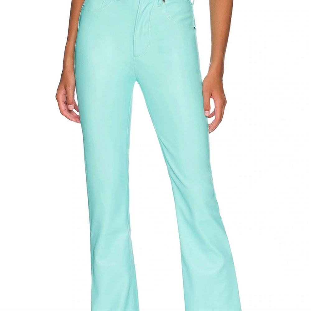 Huxley Faux Leather Pant in Aruba Blue New with tags